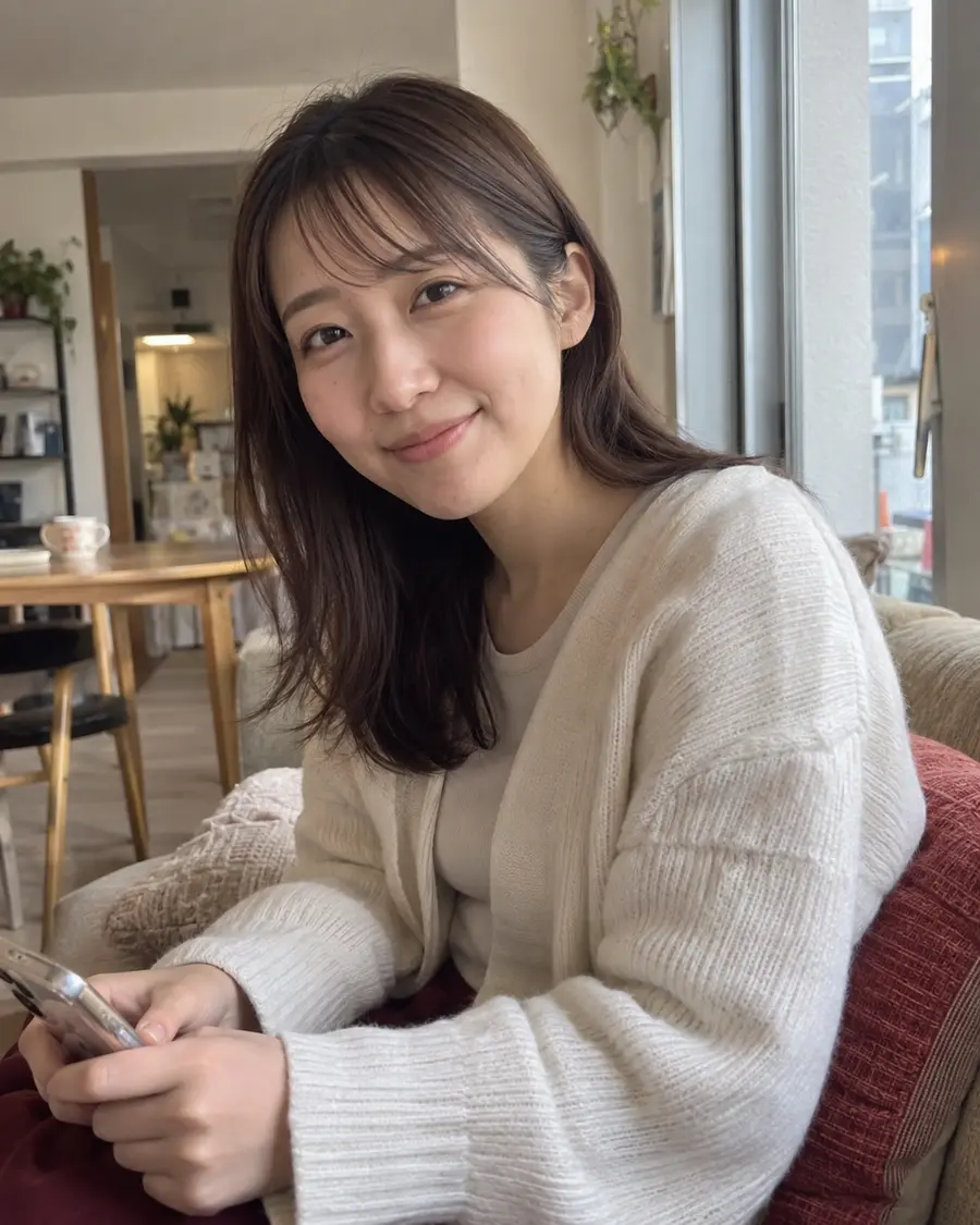 スマートフォンから応募する成人女性のイメージ